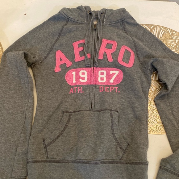 Aeropostale hooded 3/4 zip up - Picture 1 of 2